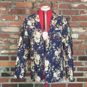 Navy Floral Print Blazer